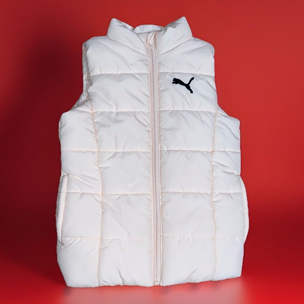 Puma Pink Full Zip Puffer Vest w/ Pockets Womens Size XXS (3-4)
